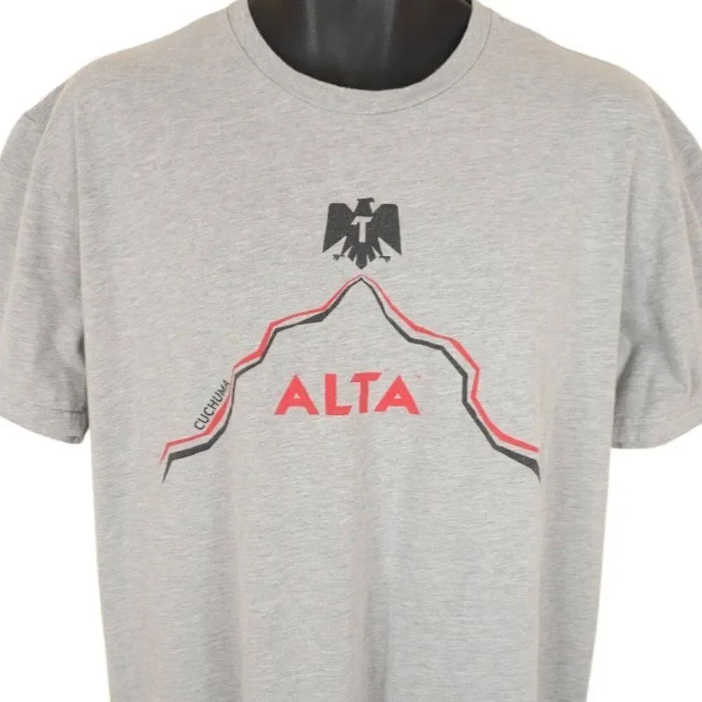 Tecate Alta Beer T Shirt Mens Size XL Gray Cerveza Suprema Cuchuma Mountain